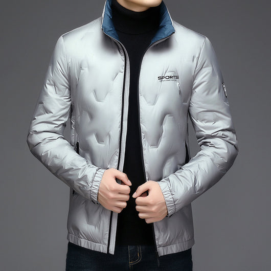 Chaqueta con cuello bajable y letras geométricas en relieve - Image 6