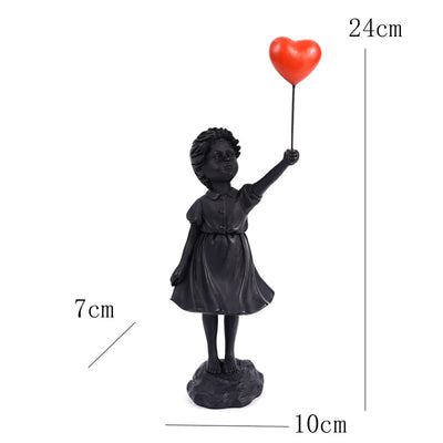 Escultura Decorativa Niña con Globo - Resina para Sala de Estar - Image 9