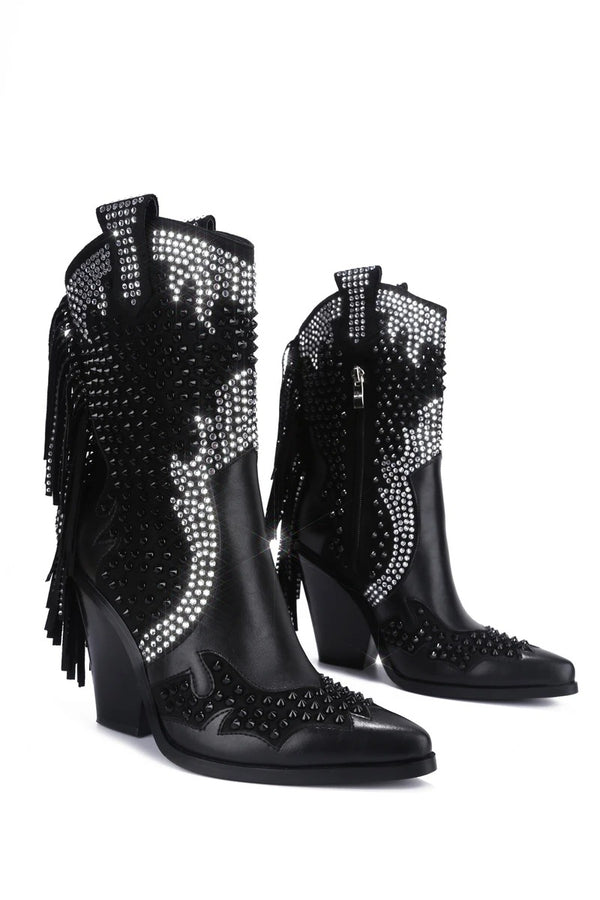Botas Altas de Tacón Cuña con Flecos - Estilo Sexy y Moderno