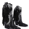 Botas Altas de Tacón Cuña con Flecos - Estilo Sexy y Moderno