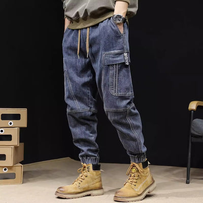 Jeans Retro Holgados con Cintura Elástica para Hombre