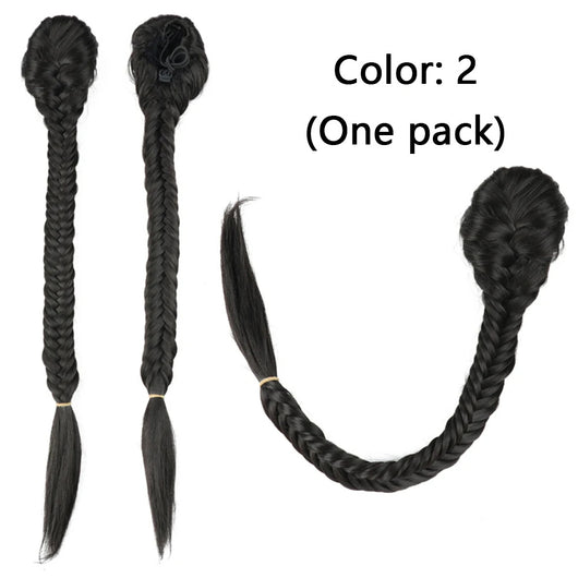 Peluca Trenza Sintética Cola de Caballo Estilo Fishtail para Mujer - Image 6