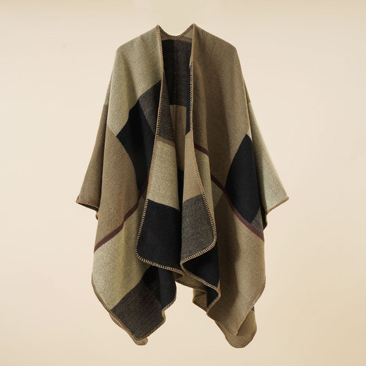 Bufanda Cuadros Oversize de Cachemira para Mujer - Image 3