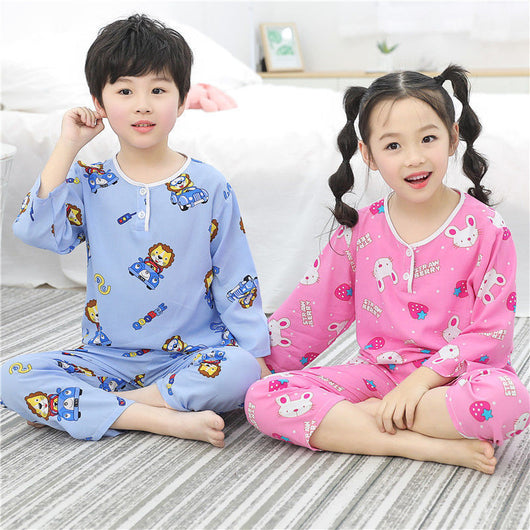 Pijama Infantil de Algodón y Seda - Manga Larga Ligera para el Hogar - Image 6