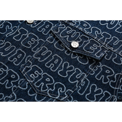 Chaqueta Denim Estampada All Over Unisex Boyfriend Fit - Image 10