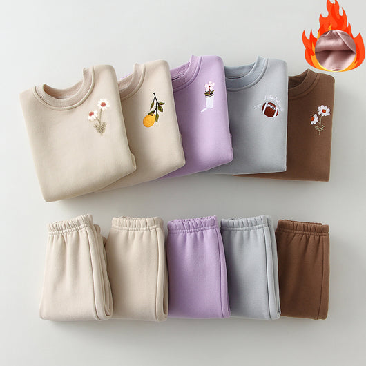 Conjunto de Ropa de Invierno para Bebé Niña y Niño con Bordado Térmico