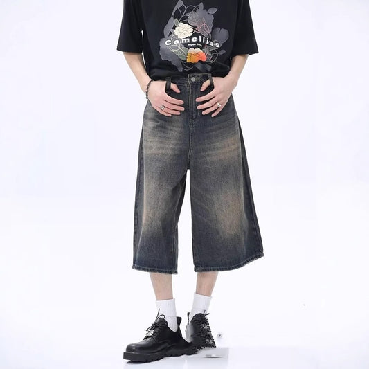Pantalón Vaquero Recto Desgastado para Hombre
