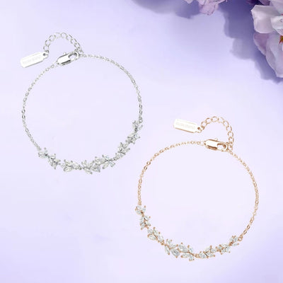 Pulsera de Lujo con Diseño de Flor Glicina del Bosque
