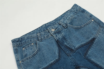 Jeans Hip-hop con Pentagrama y Cierre Lateral para Hombre - Image 17