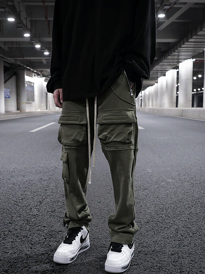 Pantalón de Buzo Recto con Bolsillos Múltiples y Cordón Ajustable - Image 4