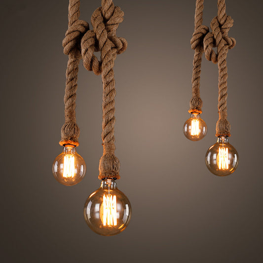 Lámpara de Techo Cuerda Cáñamo Estilo Industrial Vintage - Image 2