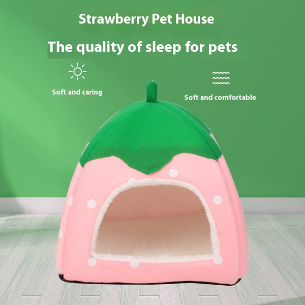 Nido Acogedor de Fresa para Gatos