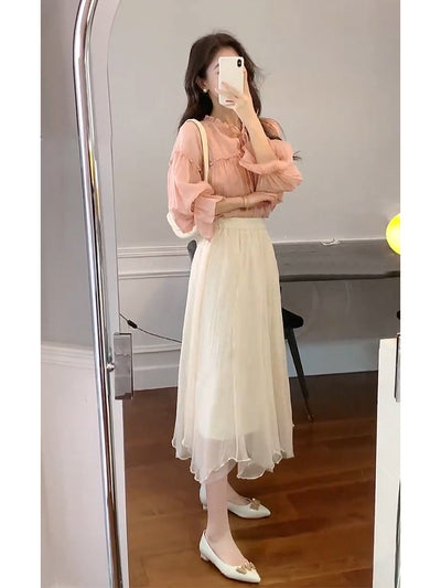 Traje Elegante Antiedad Socialite Kafuu - Falda y Blusa - Image 7