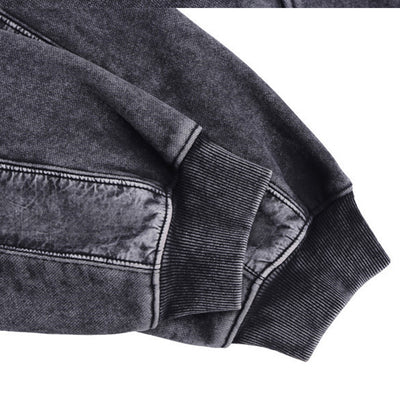 Sudadera Hoodie Hombre Diseño Distressed con Costuras Contrastantes - Forro Polar Grueso Invierno - Image 4