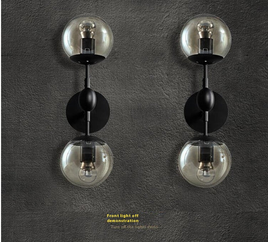 Lámpara de Pared Doble Cabezal Vidrio y Hierro - Diseño Minimalista - Image 10