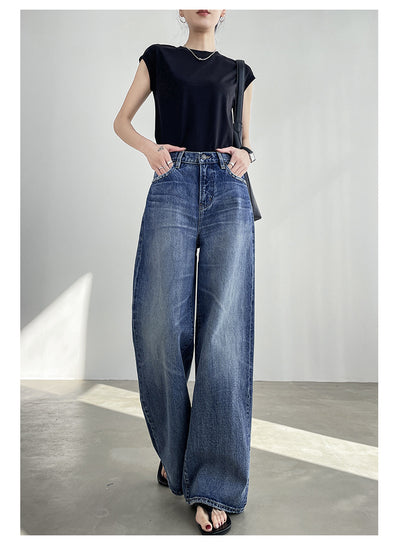 Jeans Azul Claro Cintura Alta Pierna Ancha Mujer Corte Recto - Image 28