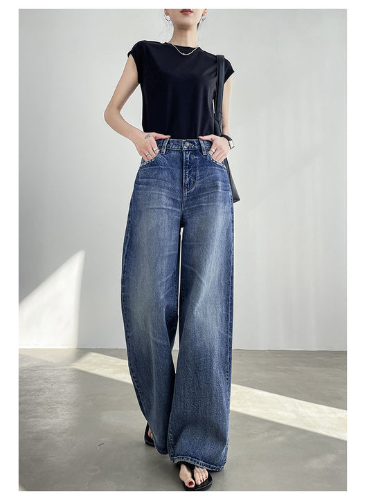 Jeans Azul Claro Cintura Alta Pierna Ancha Mujer Corte Recto - Image 28