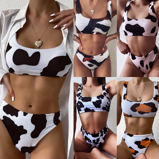 Bikini Estampado Vaca - Traje de Baño Trendy para Playa - Image 5