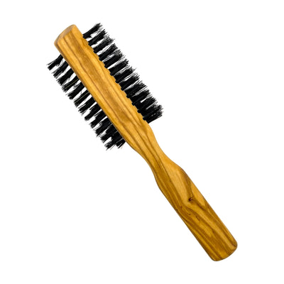 Dural Olive wood half-round hair brush with boar bristles - 7 rows - Tekeno