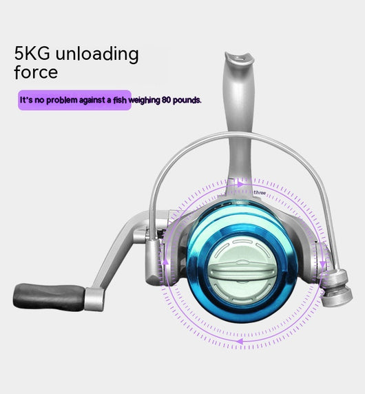 Carrete de Pesca Giratorio con Bobina ABS y Cuerpo Metálico - Image 2