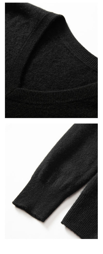 Suéter Minimalista Cuello en V para Hombre - Image 28