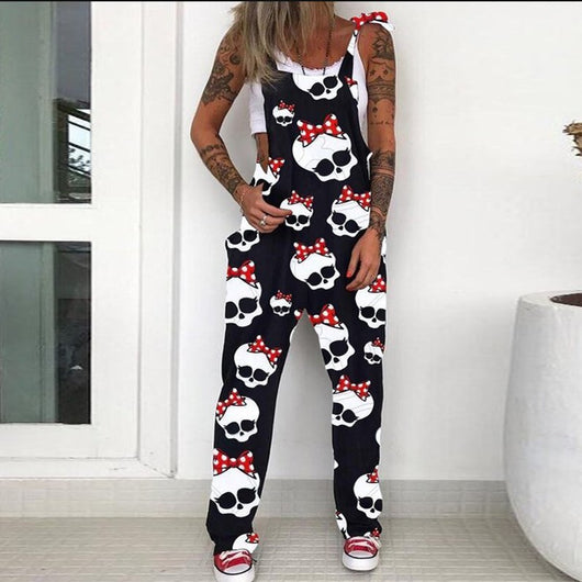 Overol Estilo Urbano con Estampado Calavera para Mujer - Image 8