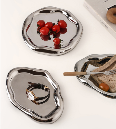 Plato Decorativo de Cerámica para Postres y Joyería