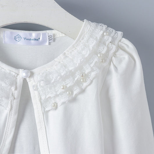Blusa de Niña en Algodón con Detalles de Encaje - Image 5
