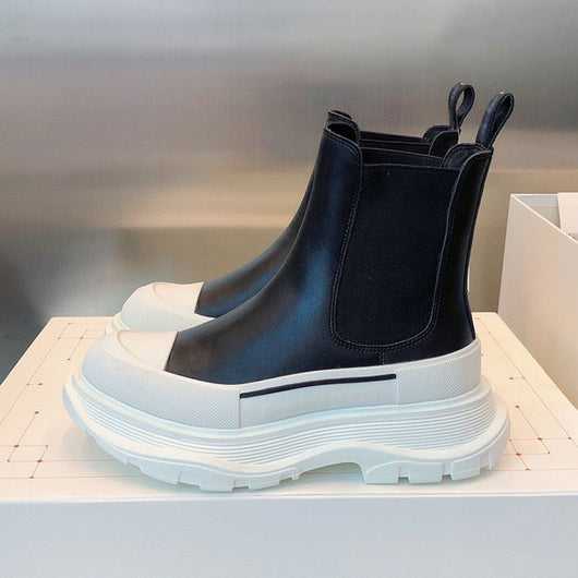 Botas Tobilleras de Cuero para Mujer con Plataforma - Image 10