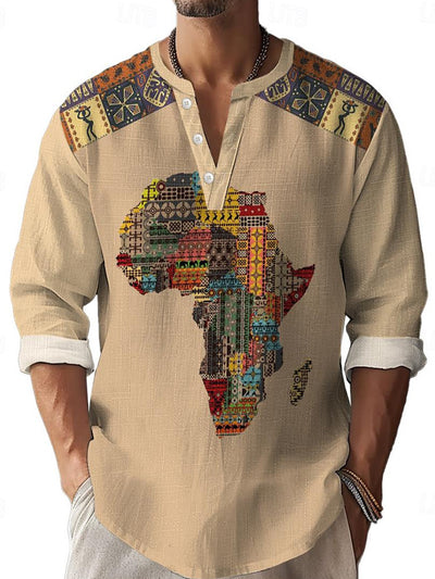 Camisa de Lino Bambú con Impresión 3D Digital de Manga Larga Estilo Europeo - Image 35