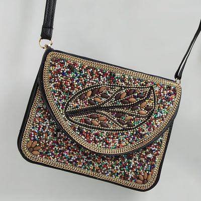 Bolso Bohemio Étnico con Cuentas y Compartimiento para Teléfono - Image 11