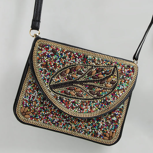 Bolso Bohemio Étnico con Cuentas y Compartimiento para Teléfono - Image 11