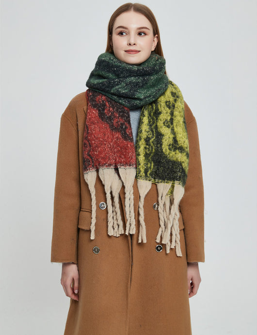 Bufanda Jacquard Paisley con Flecos Gruesos - Image 18