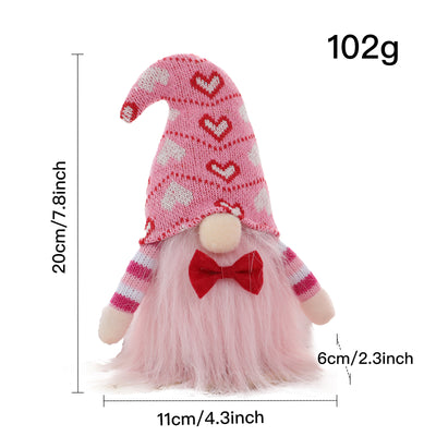 Muñeca Decorativa Sin Rostro de Punto con Corazón para San Valentín - Image 2