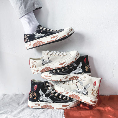 Zapatillas Guochao Yunhe Jiuxiao Pintadas a Mano - Edición Graffiti Pareja Unisex - Image 13