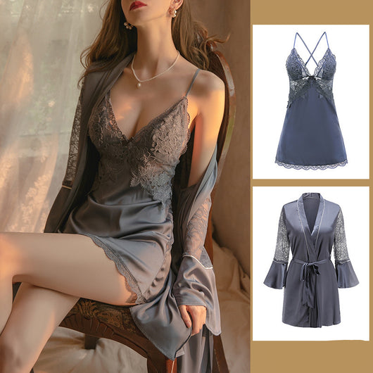 Pijama Verano Mujer Seda Helada Ultrafina con Soporte de Busto - Image 4