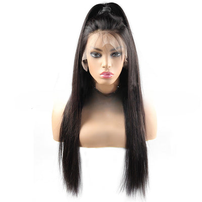 Peluca de Cabello Natural Encaje Completo Negro para Mujer - Image 9