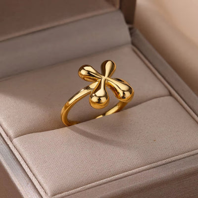 Anillo de Letras Bubble Dorado en Oro 18K Chapado - Image 109