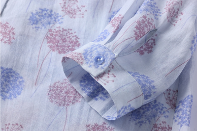 Blusa Estampada Suelta con Solapas - Largo Atrás, Corto Adelante - Image 11