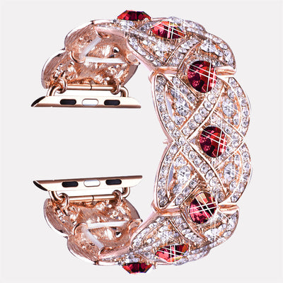 Correa de Reloj Metal Flor de Cuatro Pétalos con Diamantes - Image 8