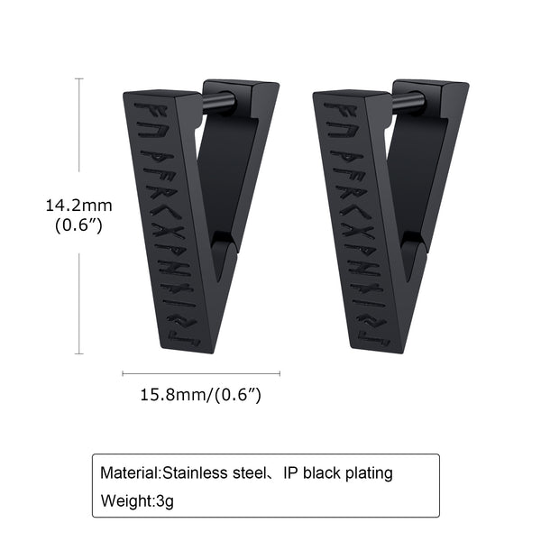 Arete Triangular de Acero Inoxidable con Símbolo Viking Geométrico