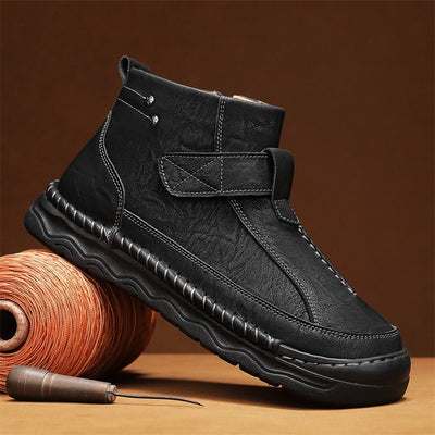 Botas Altas de Cuero para Hombre - Estilo Cargo Versátil - Image 4