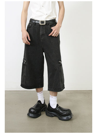 Shorts Cargo Denim Holgados Estilo Hip-hop Urbano - Image 16