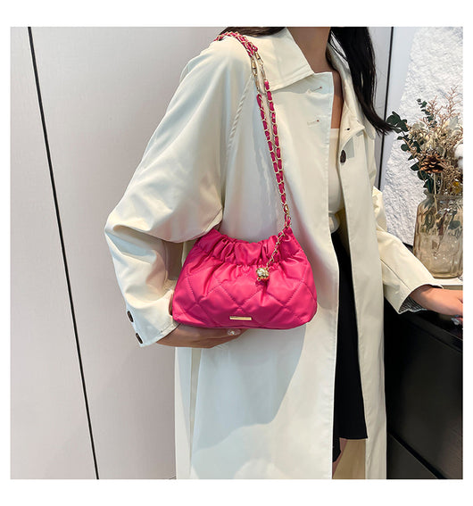 Bolso de Hombro con Cadena y Bordado de Diamantes para Mujer - Image 23