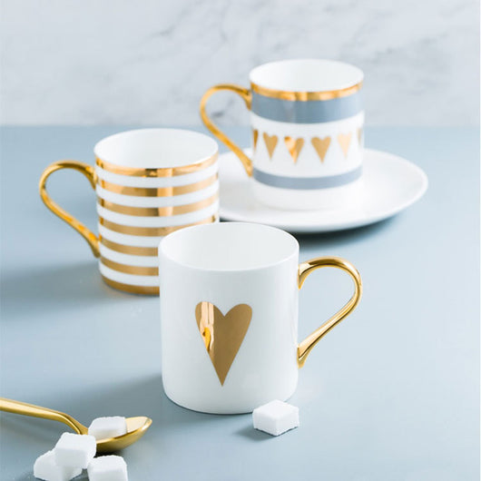 Tazas de Cerámica Pintadas a Mano con Detalles Dorados - Image 4
