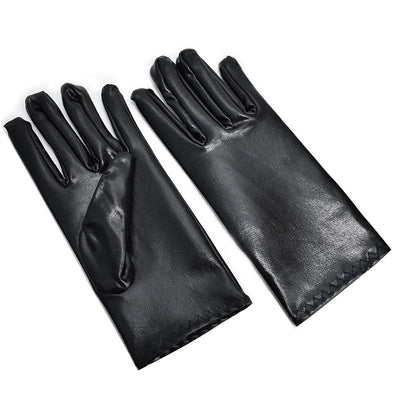 Guantes de Cuero Charol Negro Ajustados Finos - Image 7