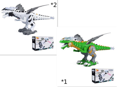 Green and grey intelligent robot dinosaur toy with wings, sharp teeth, and a long tail, packaged in a box. - Image 11