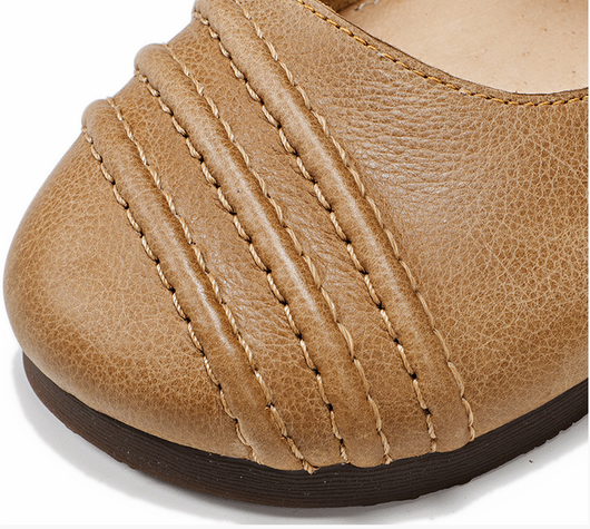 Zapatos de Cuero Casuales Retro Literarios con Boca Baja para Mujer - Image 9