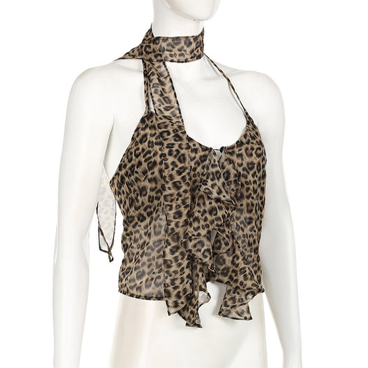 Top Halter Estampado Leopardo para Mujer - Image 8