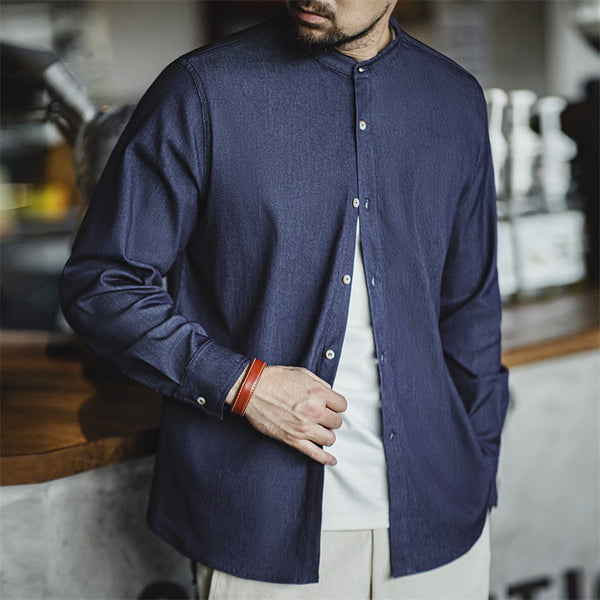 Chamarra Casual Cuello Redondo Manga Larga Retro para Hombre Otoño
